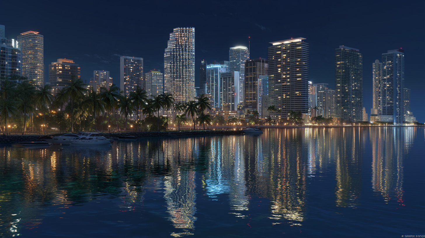 The views of Miami at night are stunning.