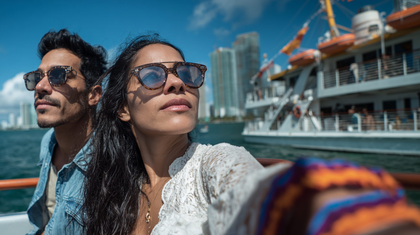 Couples love the Christmas Day sightseeing cruise during their holiday trip to Miami