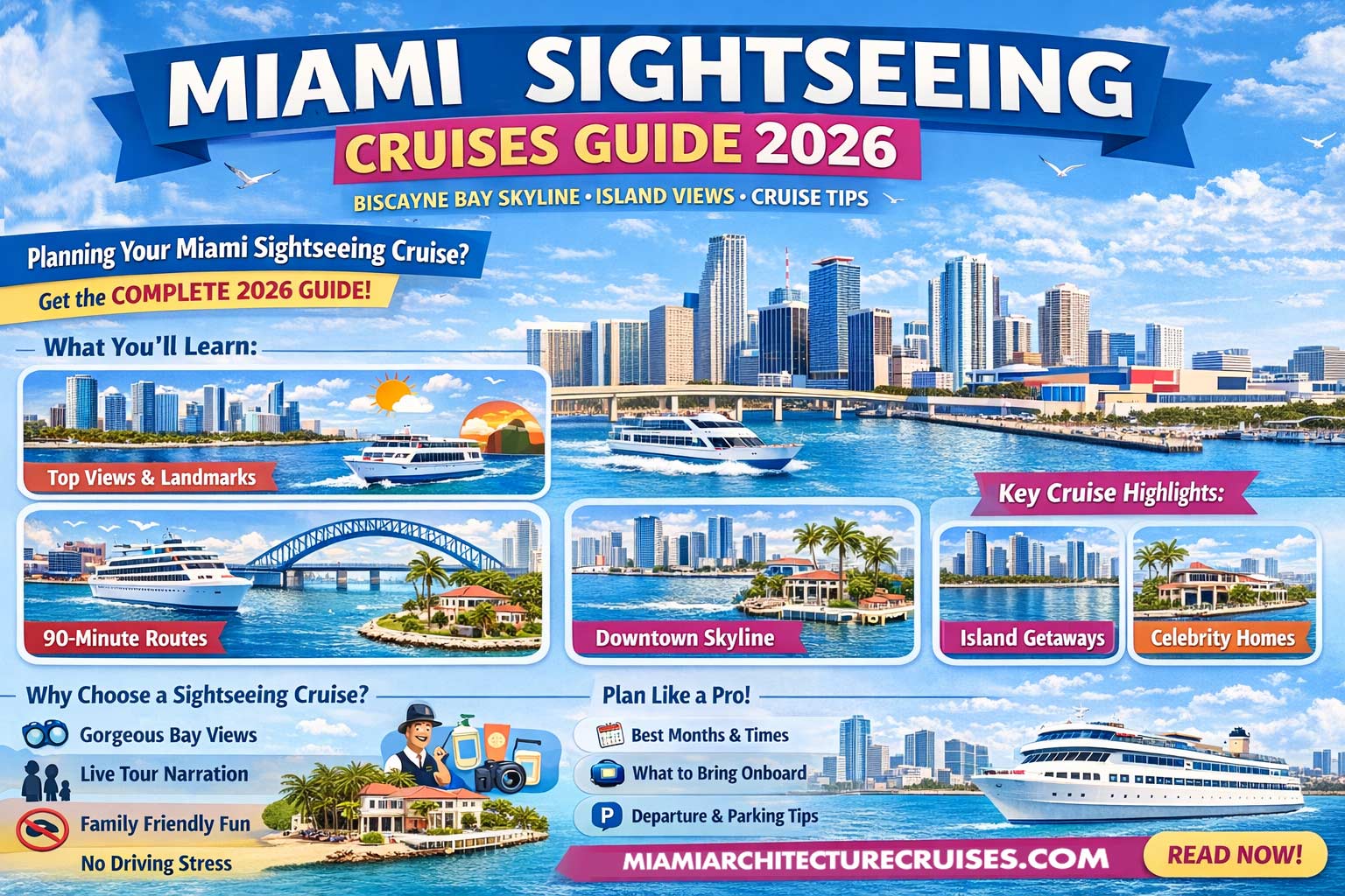 Use our the Miami Sightseeing Cruises Guide infographic to learn more about the cruise and where it goes. 
